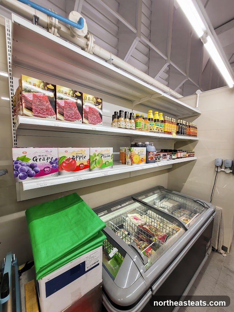 Grocery Store Shelves and Freezer