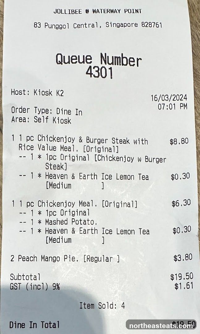 Jollibee Receipt