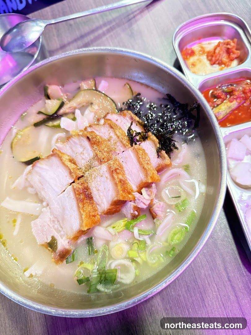 Noodle Soup with Pork Belly and Kimchi
