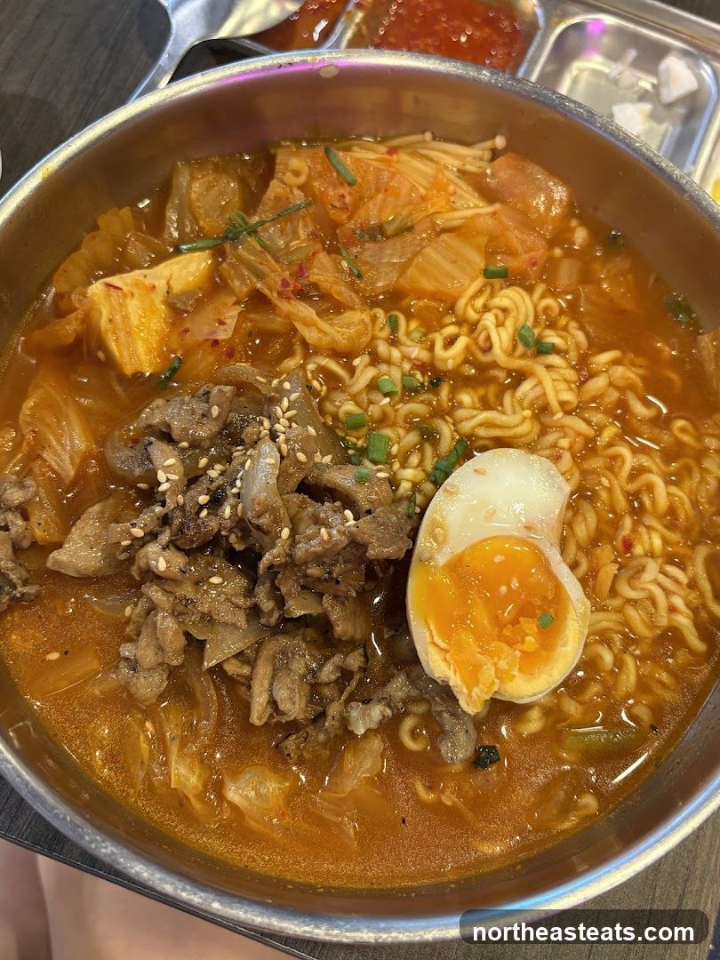 Kimchi Ramen with Beef and Egg