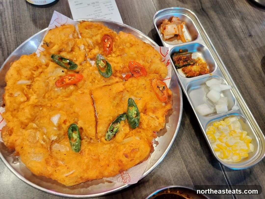 Kimchi Pancake with Side Dishes