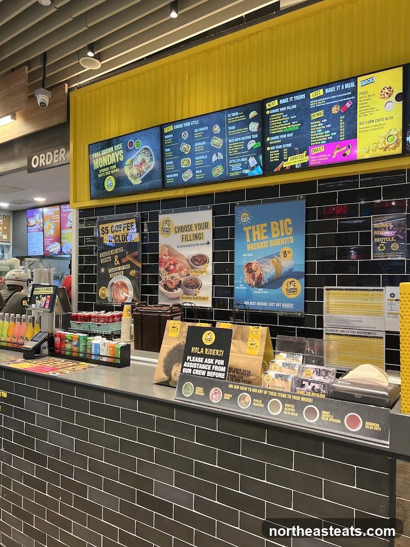 Restaurant Counter with Menu and Promotions