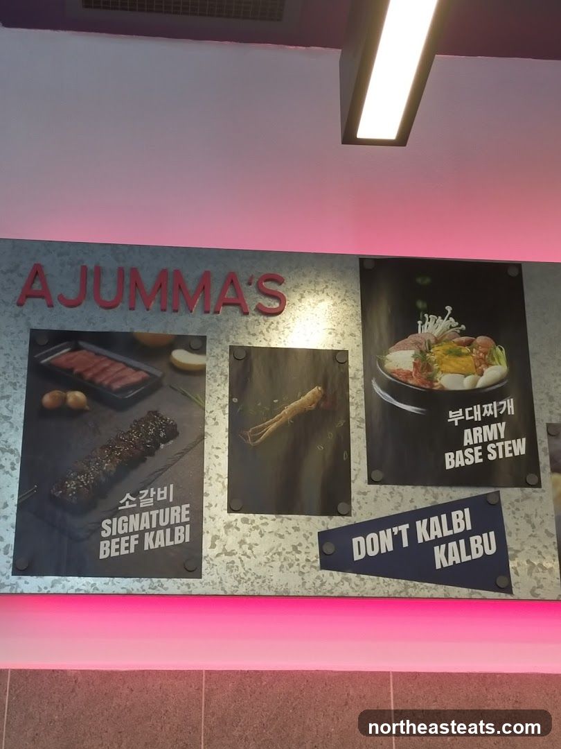 Ajumma's Menu Display