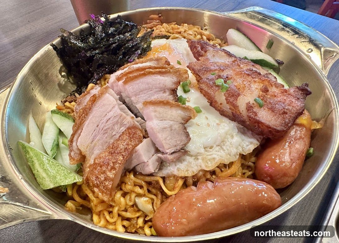 Noodles with Pork Belly and Sausages