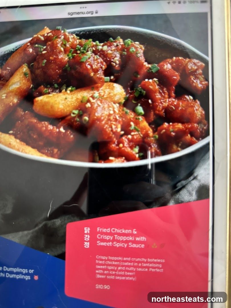 Fried Chicken & Crispy Toppoki with Sweet-Spicy Sauce