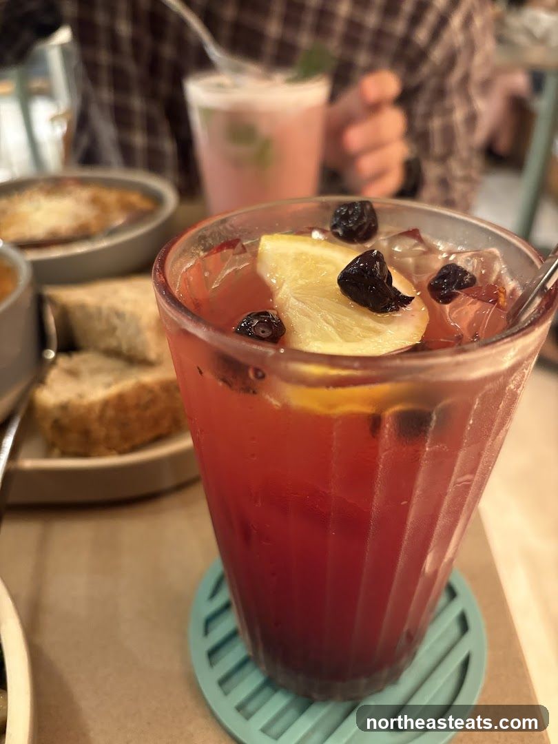 Berry and Lemon Drink with Bread