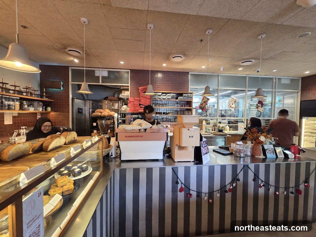 Bakery Counter with Staff and Baked Goods