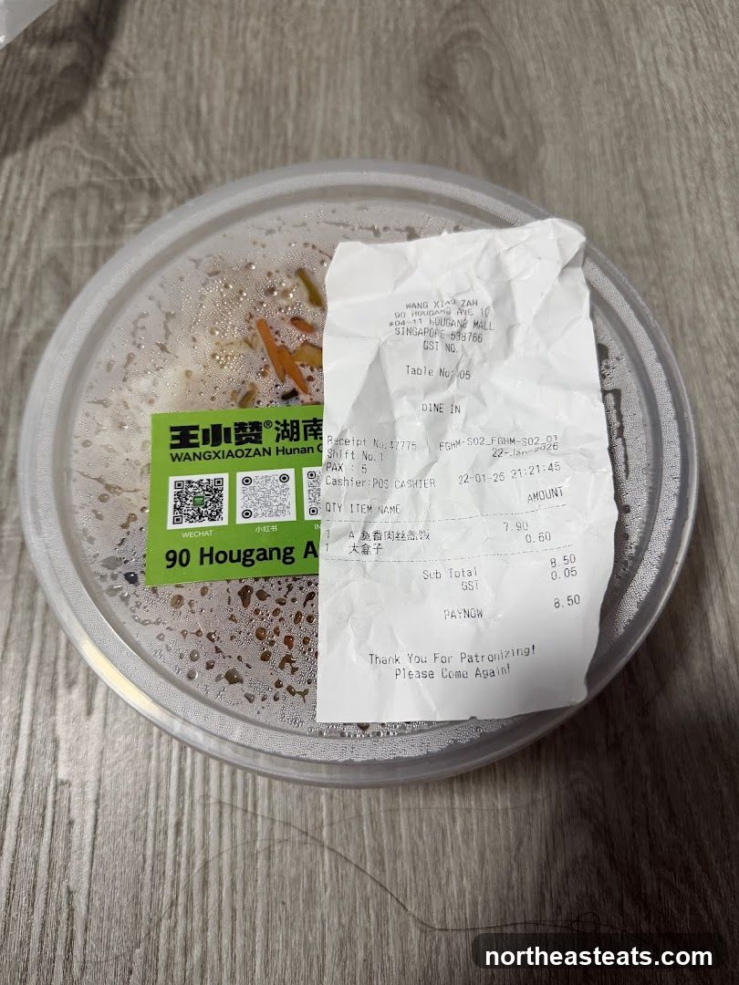Receipt and Food Container
