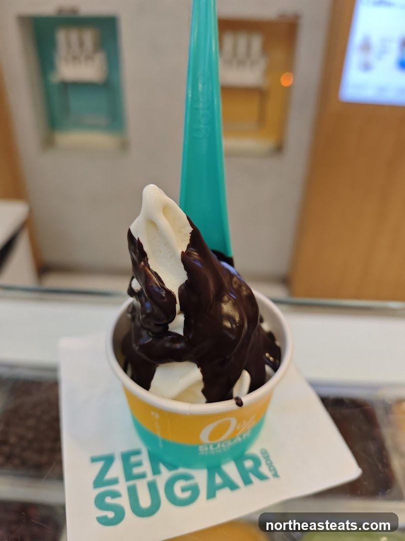 Soft Serve Ice Cream with Chocolate Drizzle