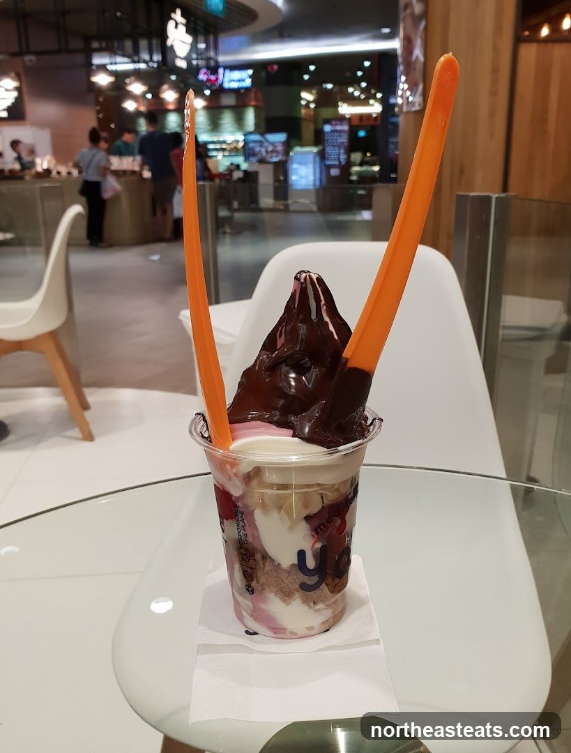 Dessert with Chocolate Topping