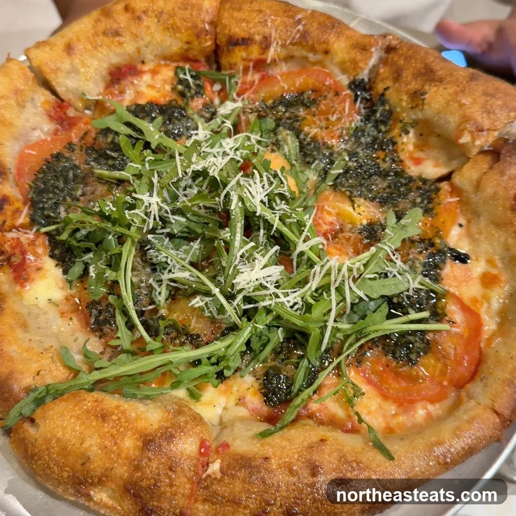Pizza with Tomatoes and Arugula