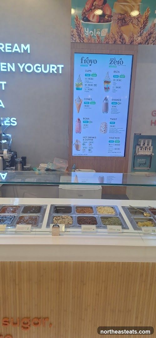 Yole Froyo Menu