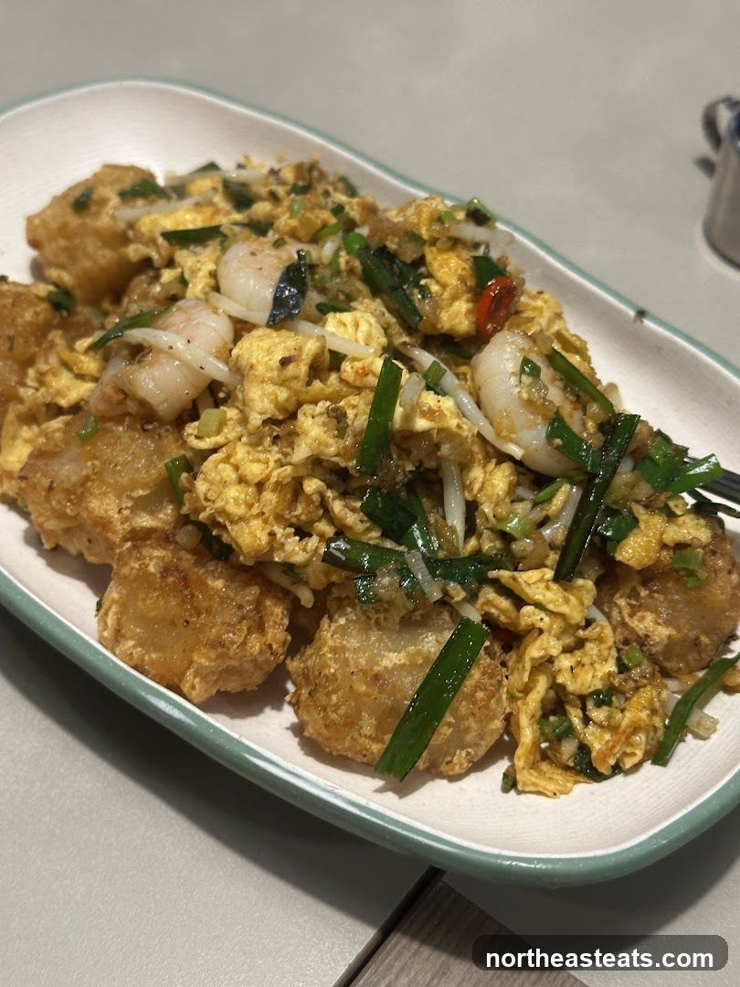 Stir-fried dish with shrimp and scrambled eggs
