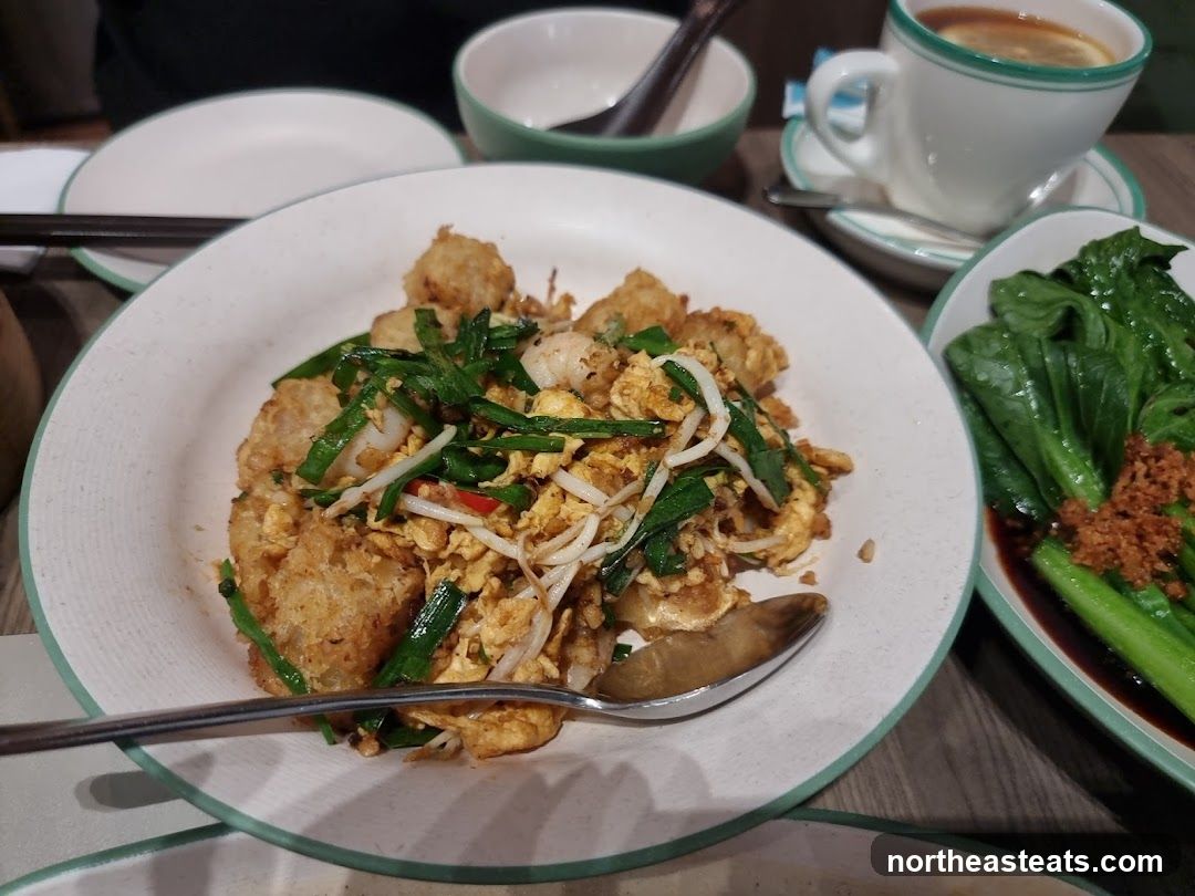 Fried Turnip Cake with Scrambled Eggs and Vegetables