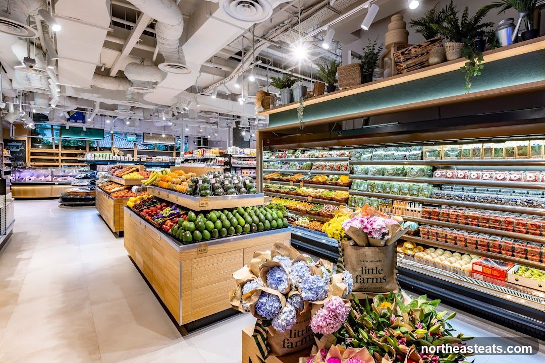 Grocery Store Produce and Flower Display