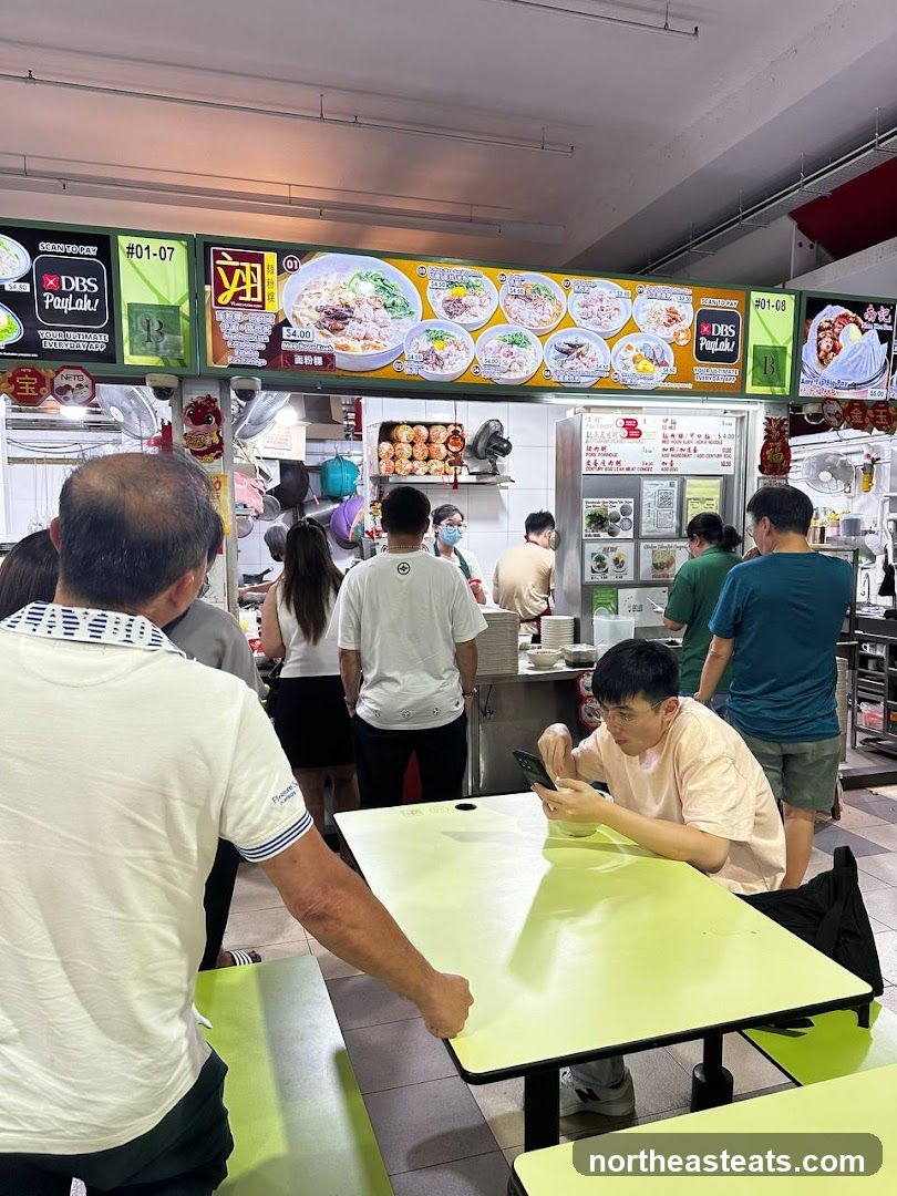 Food Stall Menu and Customers