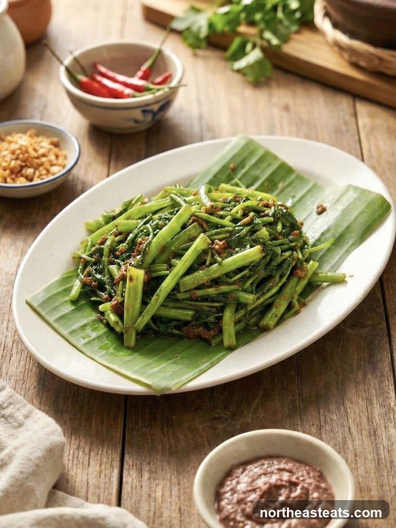 Stir-fried Water Spinach with Shrimp Paste