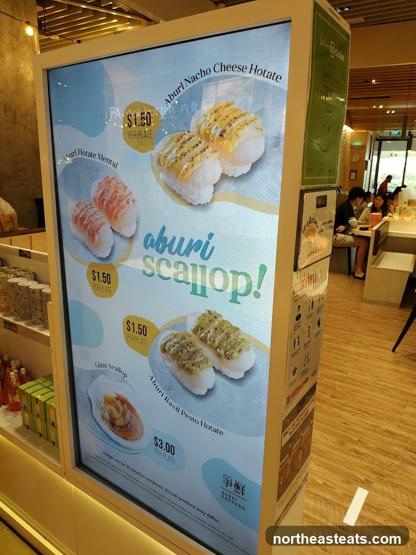 Aburi Scallop Menu