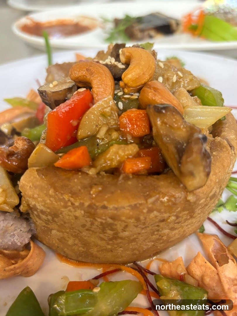 Stuffed Pastry with Cashews and Vegetables