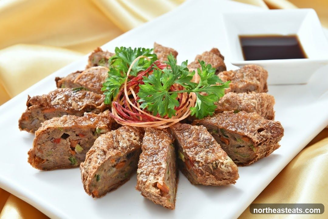 Fried Meat Rolls with Dipping Sauce