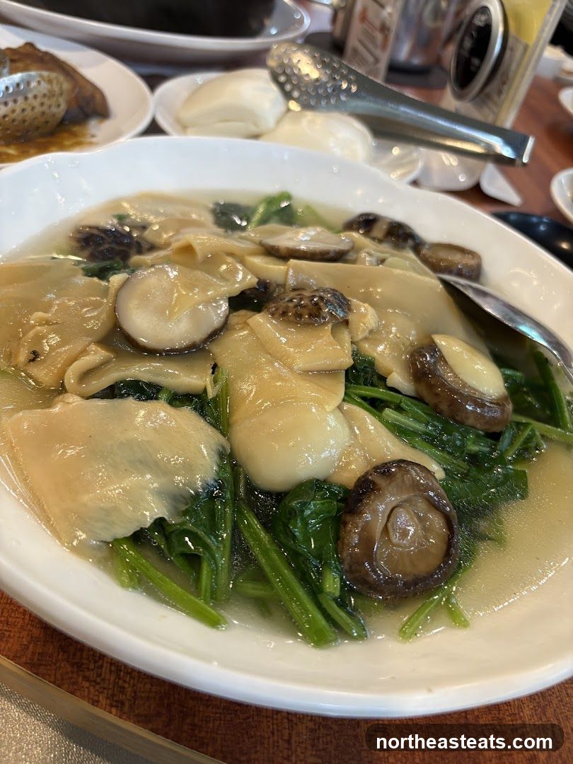 Braised Mushrooms and Greens