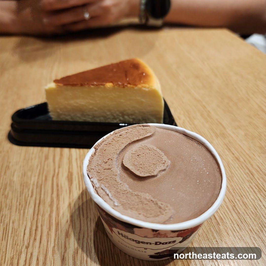 Dessert on a wooden table