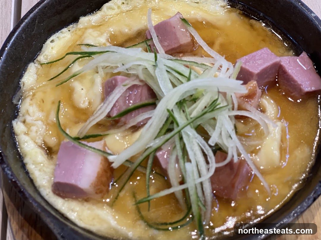 Steamed Egg with Ham and Cucumber