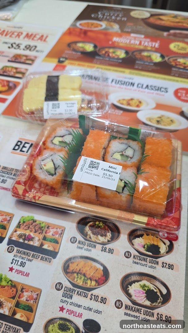 Japanese Food Menu with Sushi and Udon Dishes