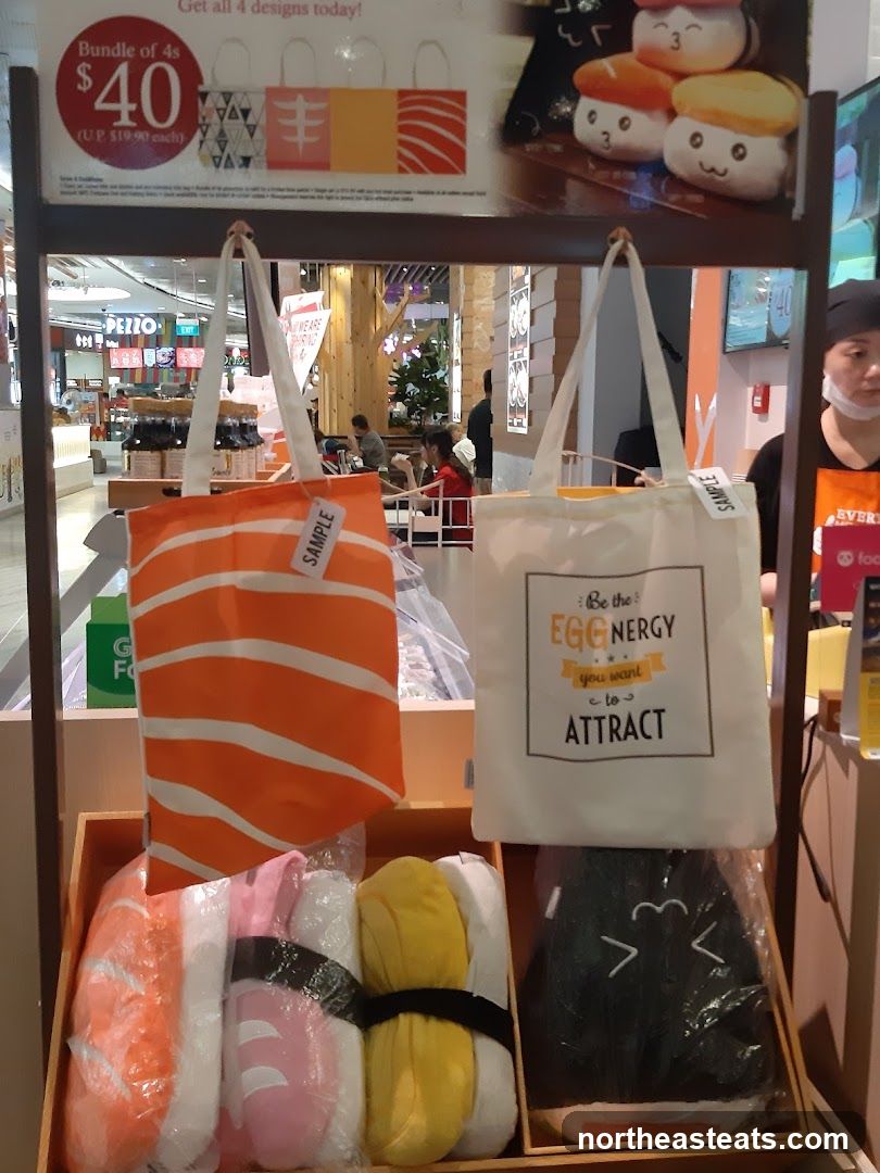 Sushi-themed merchandise display