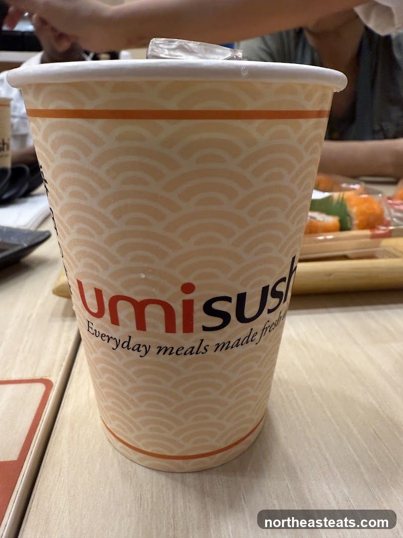 Paper cup with sushi logo