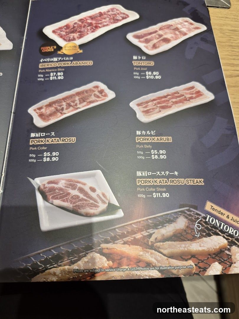 Pork Menu