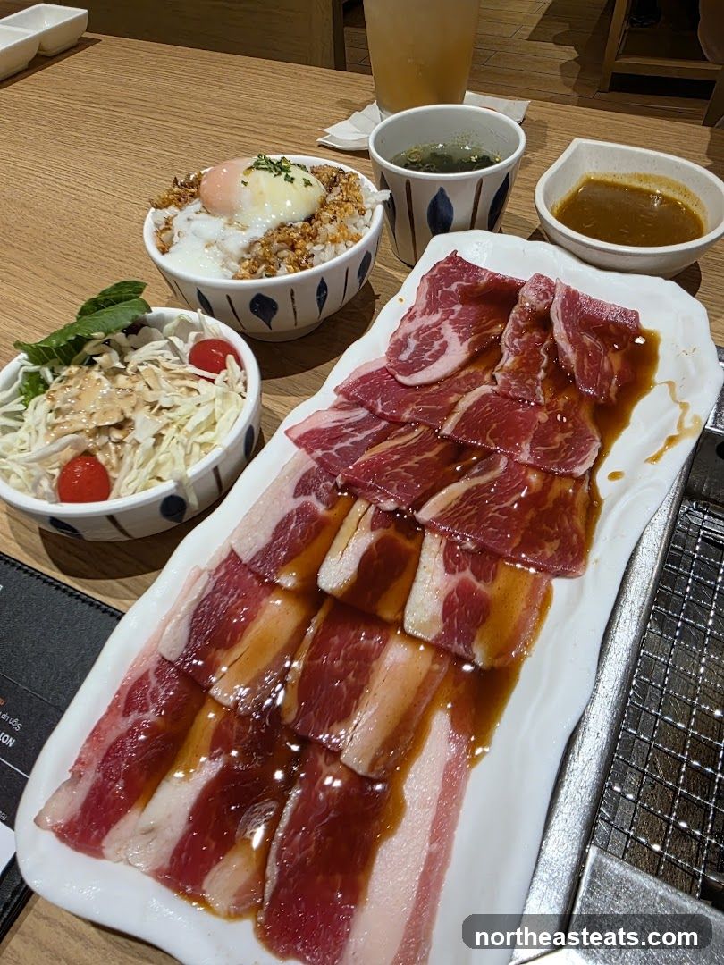 Marinated Sliced Beef and Side Dishes