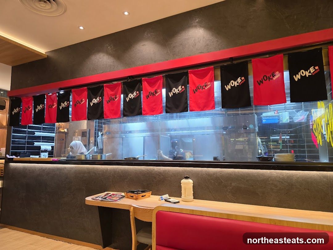 Restaurant Interior with Ramen Banners