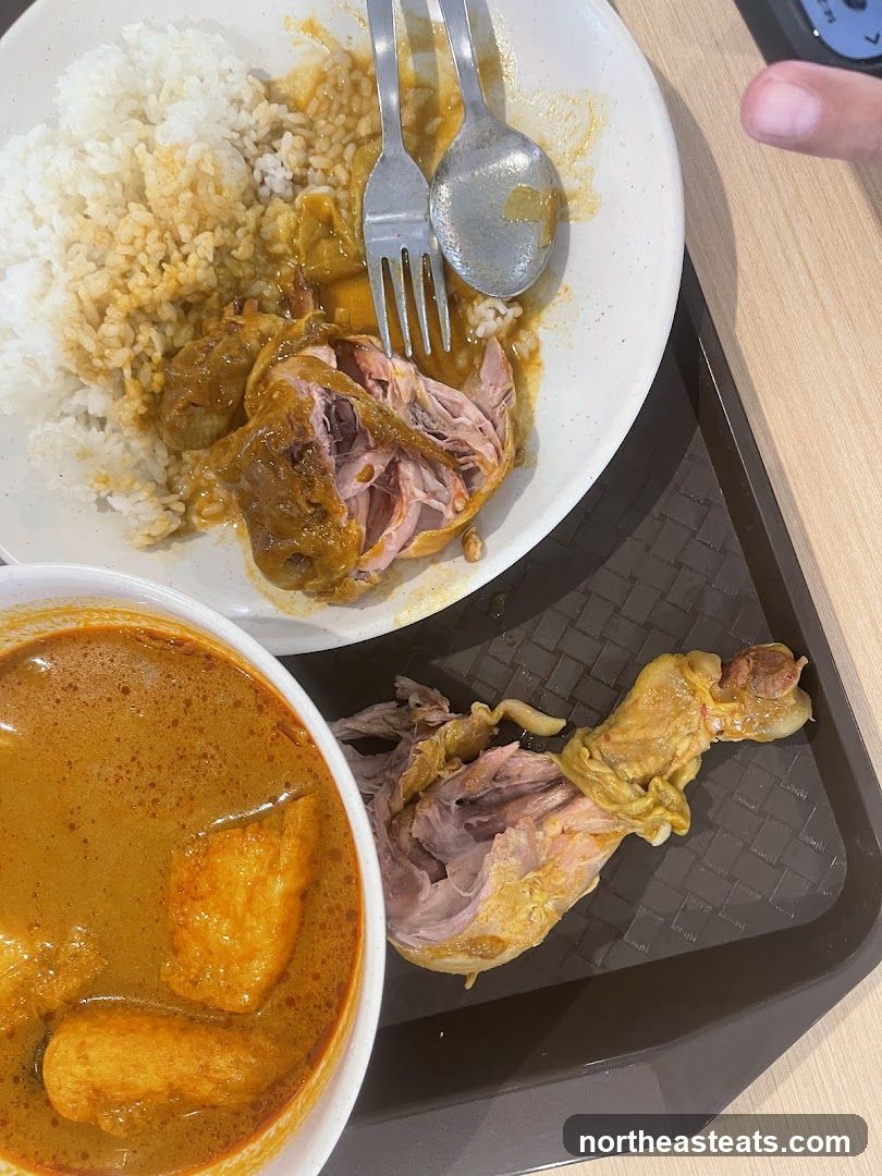 Curry Chicken with Rice and Side Dish