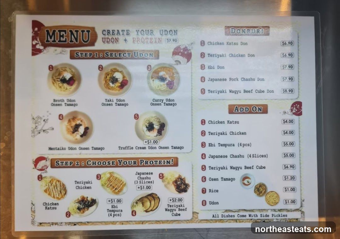 MENU CREATE YOUR UDON UDON + PROTEIN