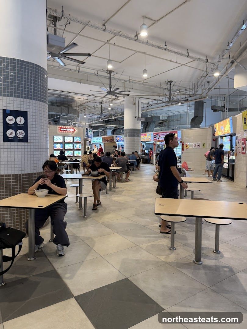 Food court with diners