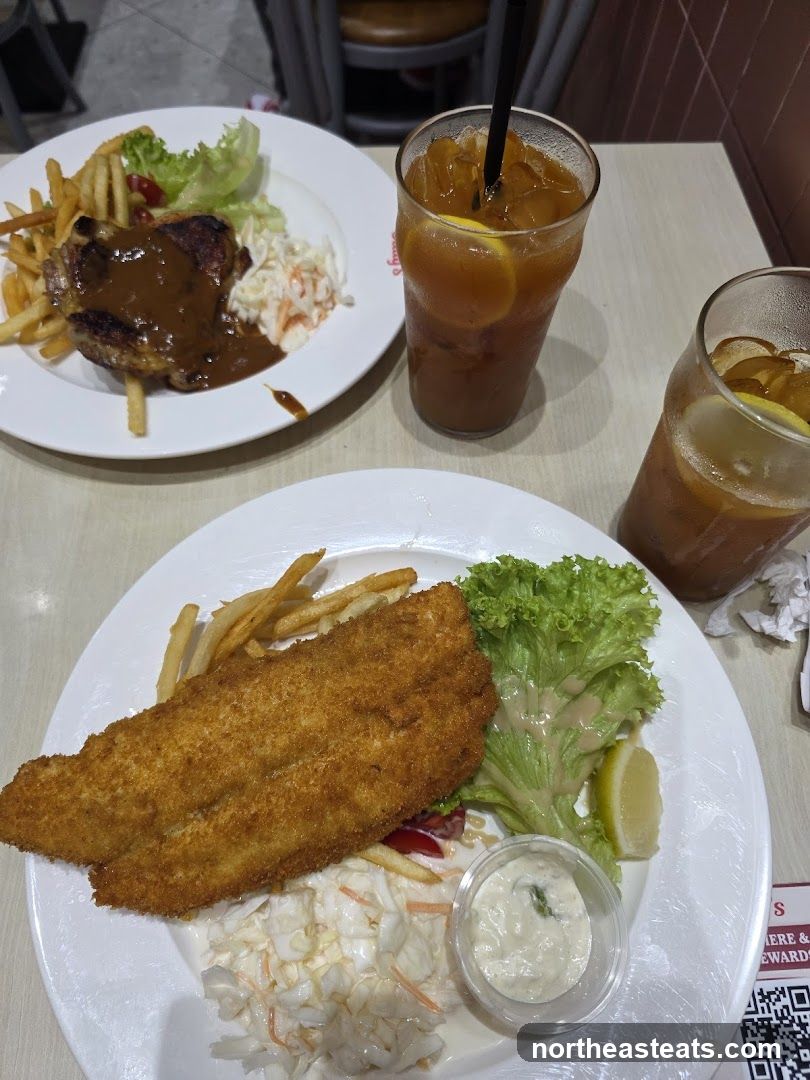 Fish and Chips with Chicken and Drinks