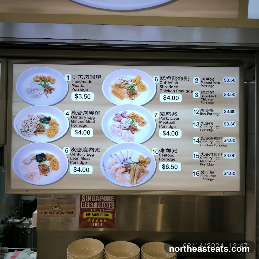 Porridge Menu