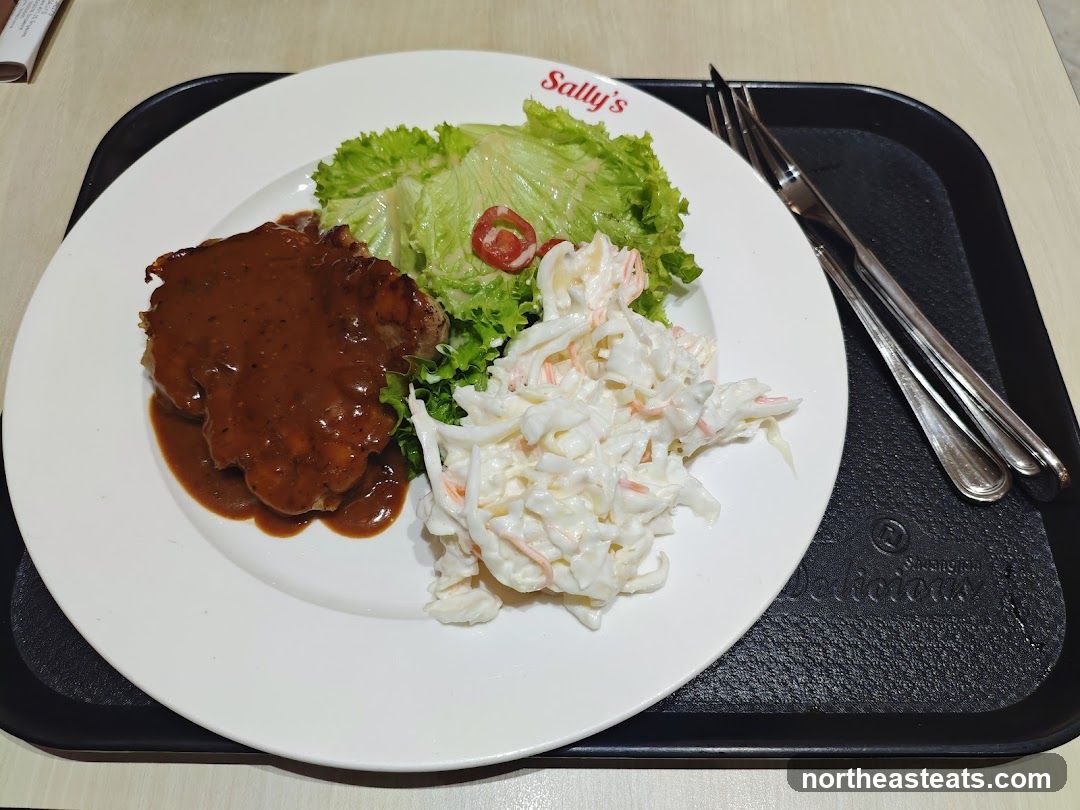 Steak with Salad and Coleslaw
