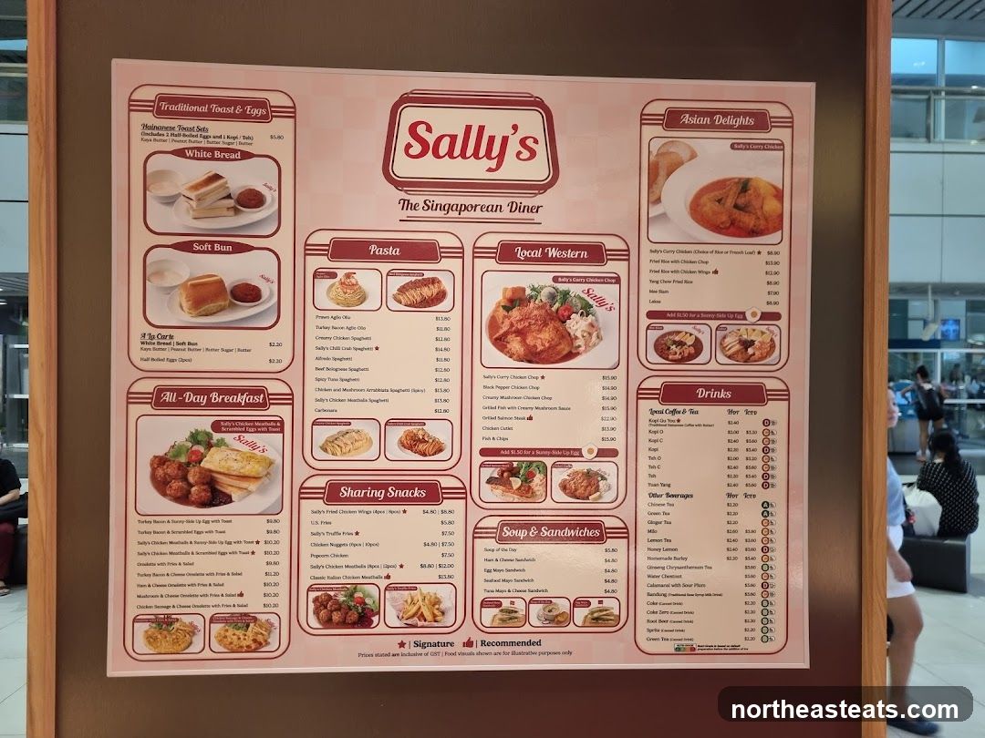 Sally's The Singaporean Diner Menu