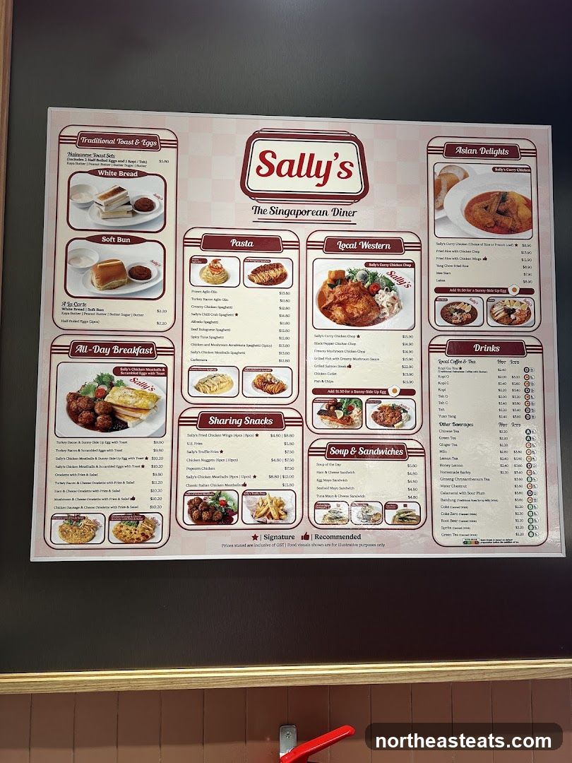Sally's The Singaporean Diner Menu