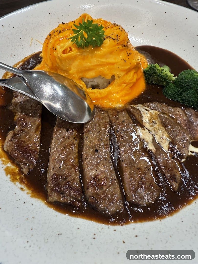 Omurice with Steak