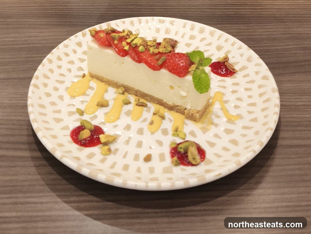 Cheesecake with Strawberries and Pistachios