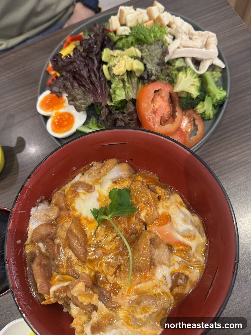 Oyakodon and Salad