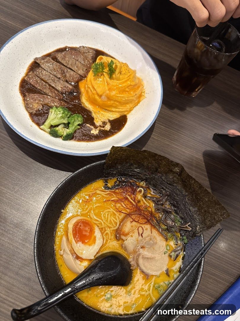 Steak and Omurice with Ramen