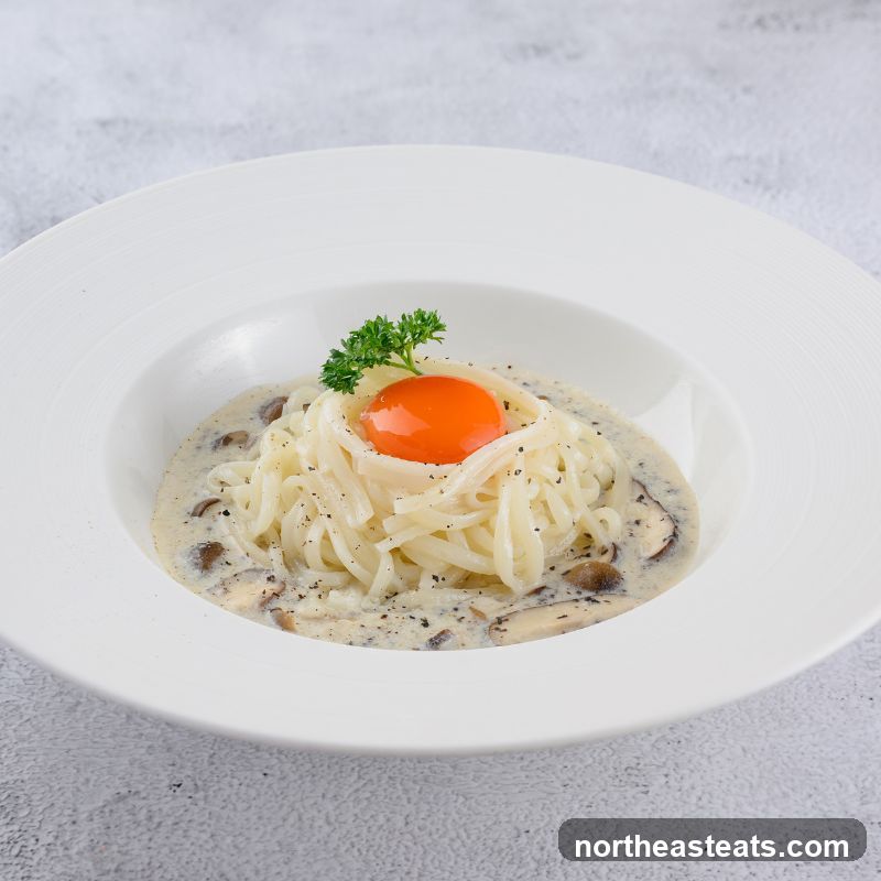 Creamy Mushroom Pasta with Egg Yolk