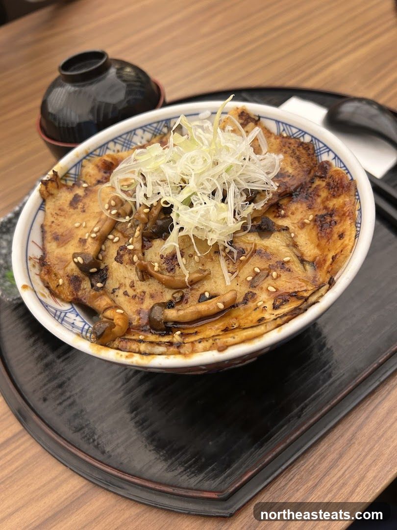 Pork Donburi with Mushrooms