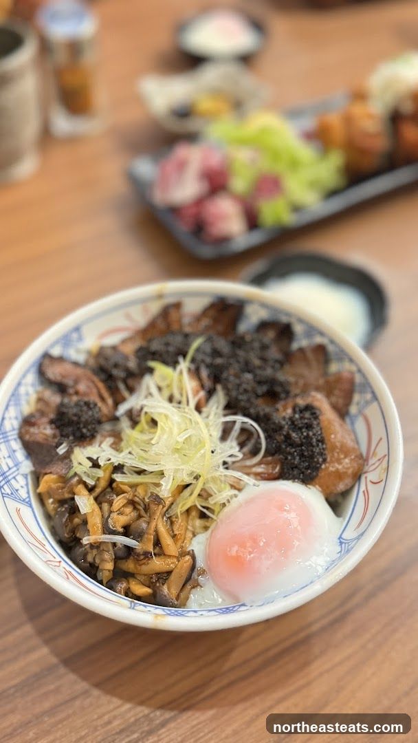 Donburi with Egg and Mushrooms