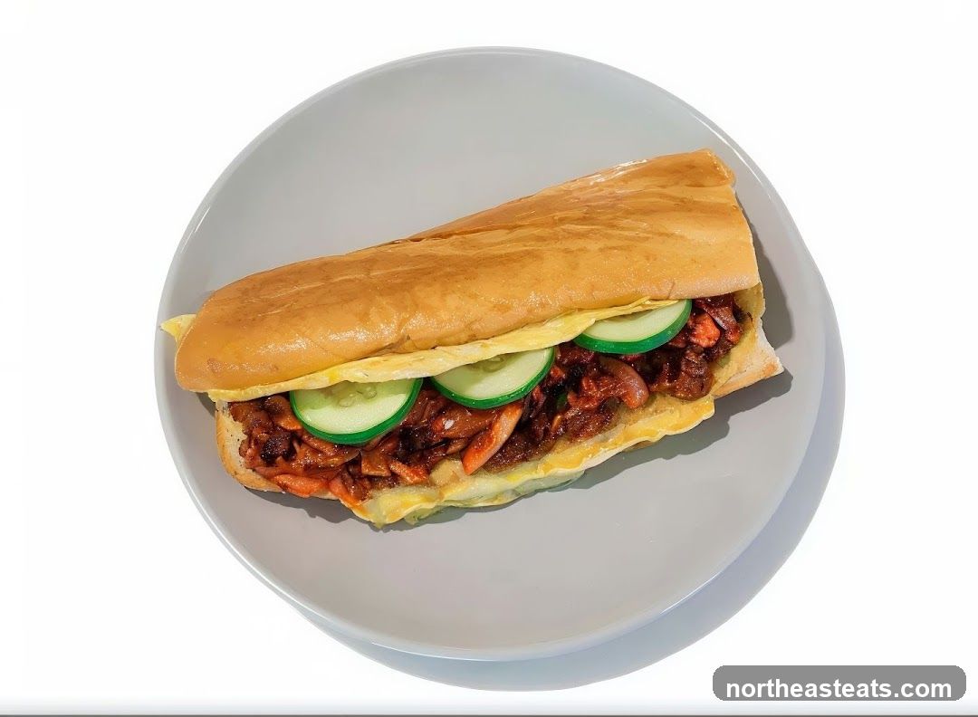 Sandwich with Meat and Cucumber