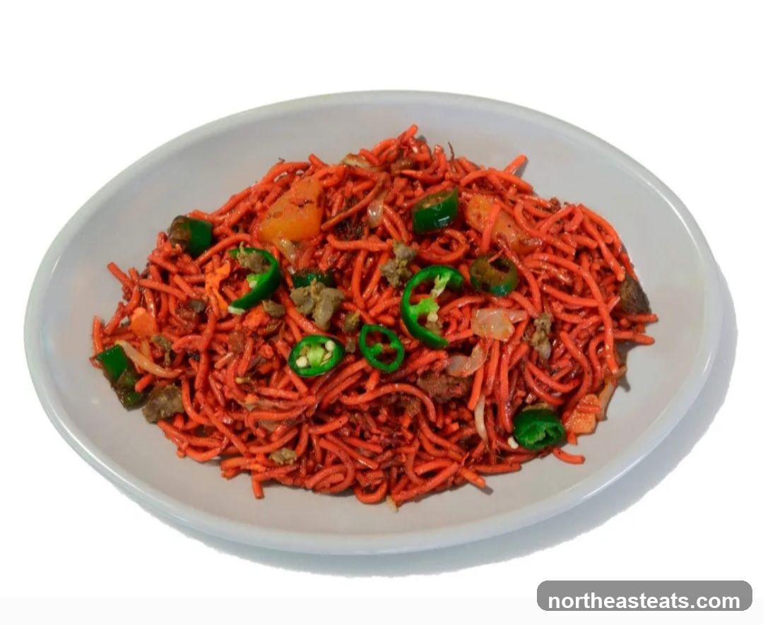 Spicy Noodles with Sliced Jalapenos